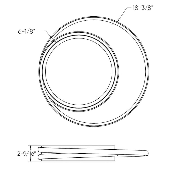 Newton 18-Inch Offset Ring Flushmount